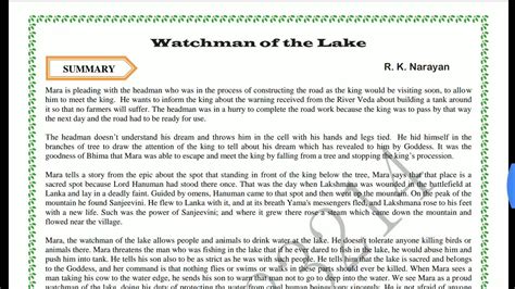 watchman of the lake summary